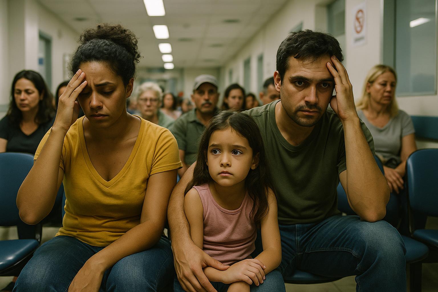 Família preocupada em emergência