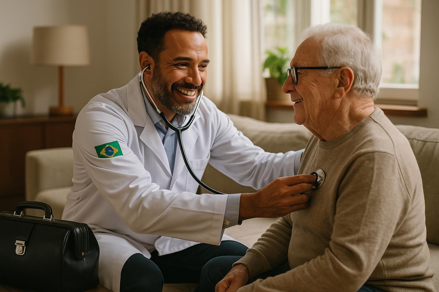 Médico atendendo em casa